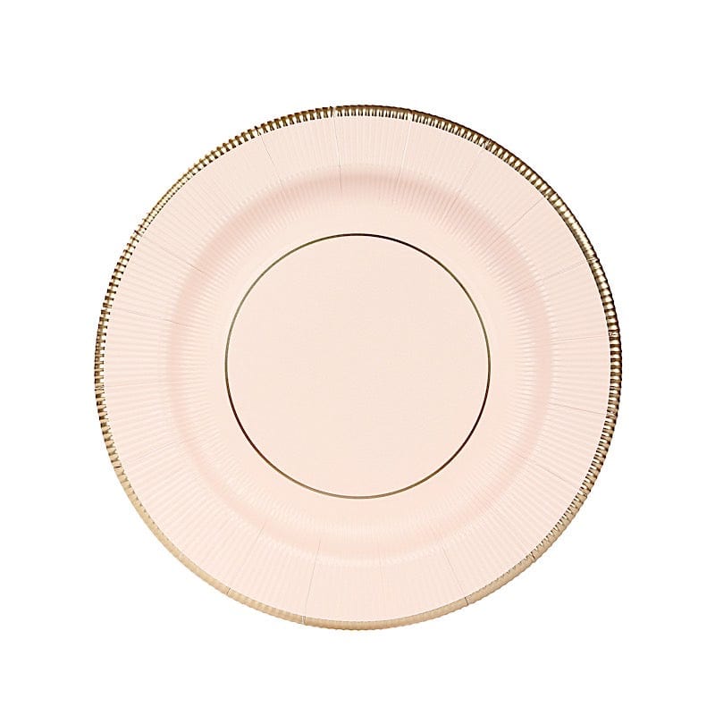 25 pcs 13 in Round Disposable Paper Charger Plates with Metallic Trim