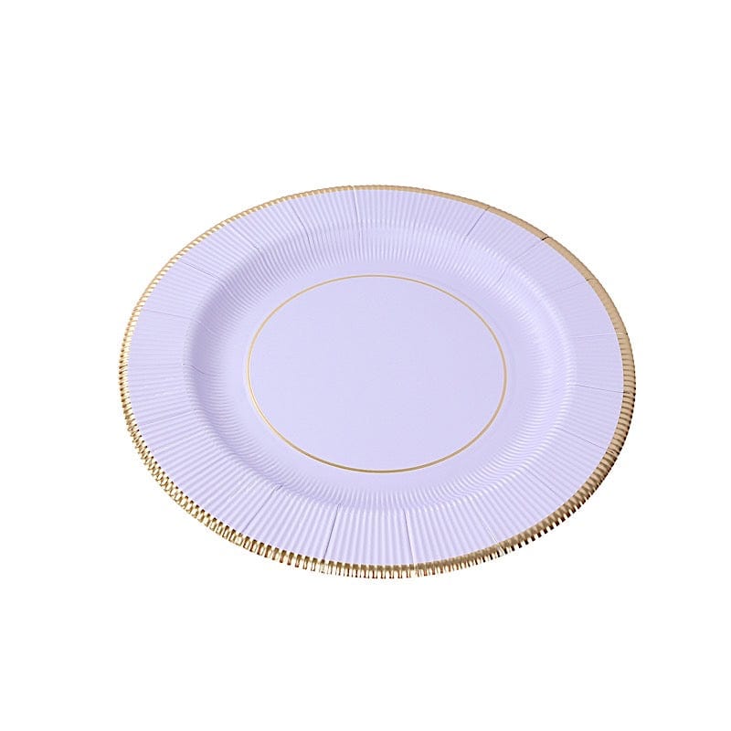 25 pcs 13 in Round Disposable Paper Charger Plates with Metallic Trim