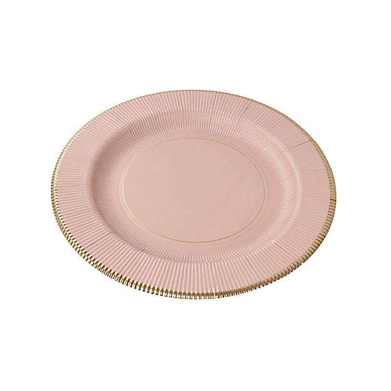 25 pcs 13 in Round Disposable Paper Charger Plates with Metallic Trim