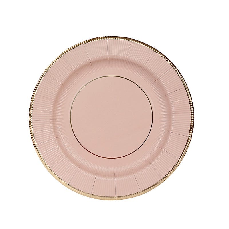 25 pcs 13 in Round Disposable Paper Charger Plates with Metallic Trim