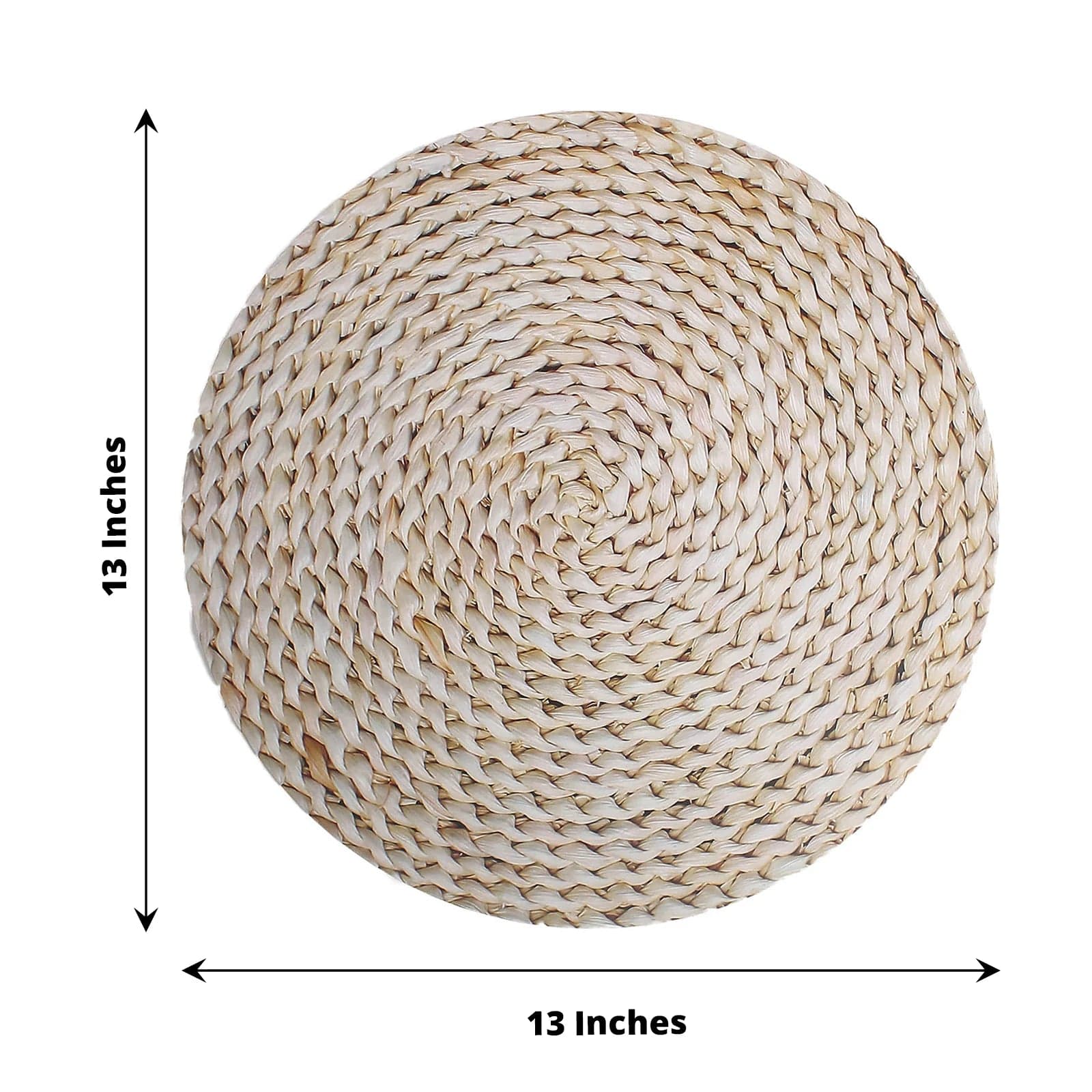 6 Disposable 13 in Woven Rattan Design Paper Round Charger Plates