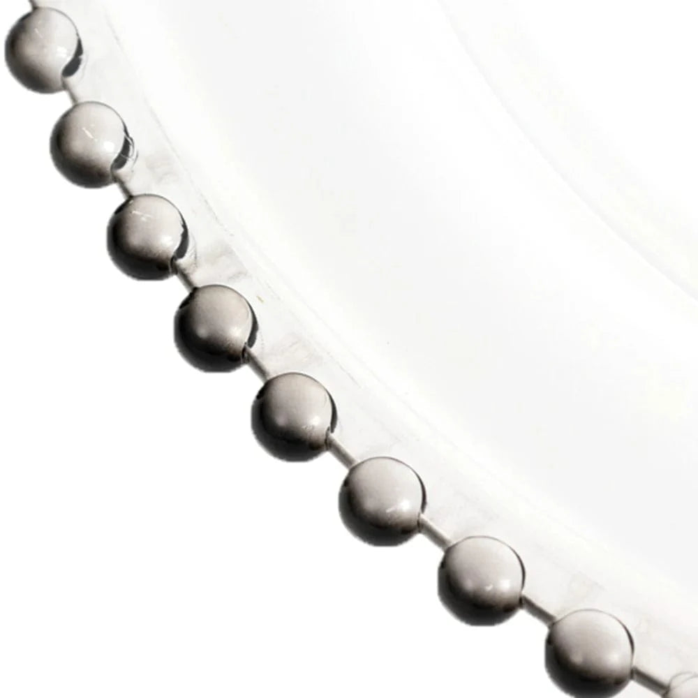6 pcs 13 in Beaded Trim Round Acrylic Charger Plates