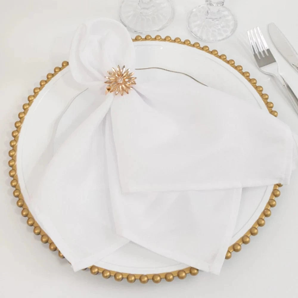 6 pcs 13 in Beaded Trim Round Acrylic Charger Plates
