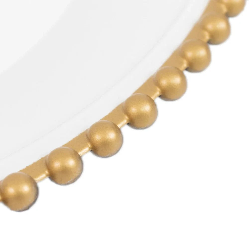 6 pcs 13 in Beaded Trim Round Acrylic Charger Plates
