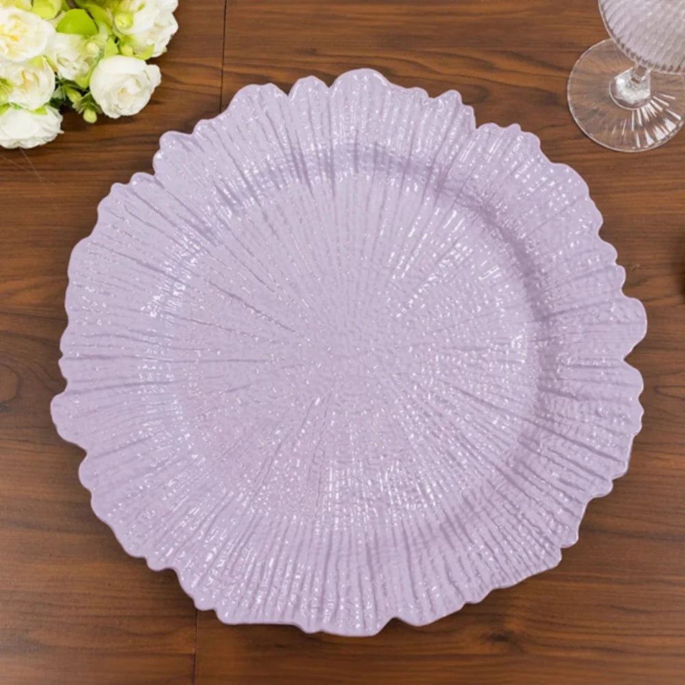 6 pcs 13 in Round Textured Acrylic Charger Plates
