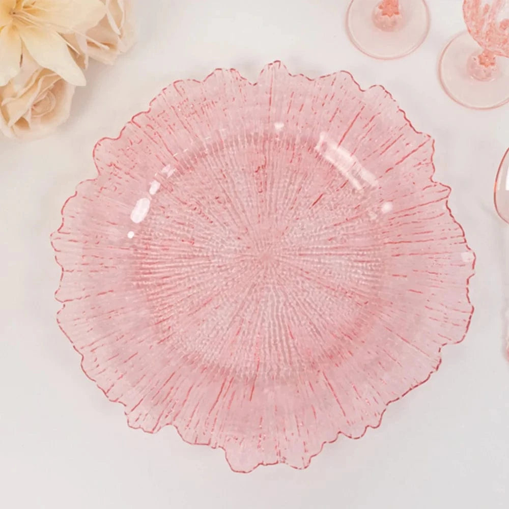 6 pcs 13 in Round Textured Acrylic Charger Plates
