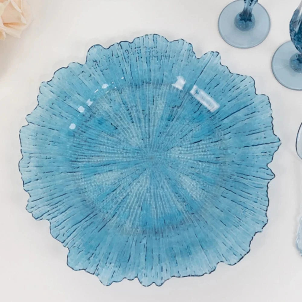 6 pcs 13 in Round Textured Acrylic Charger Plates