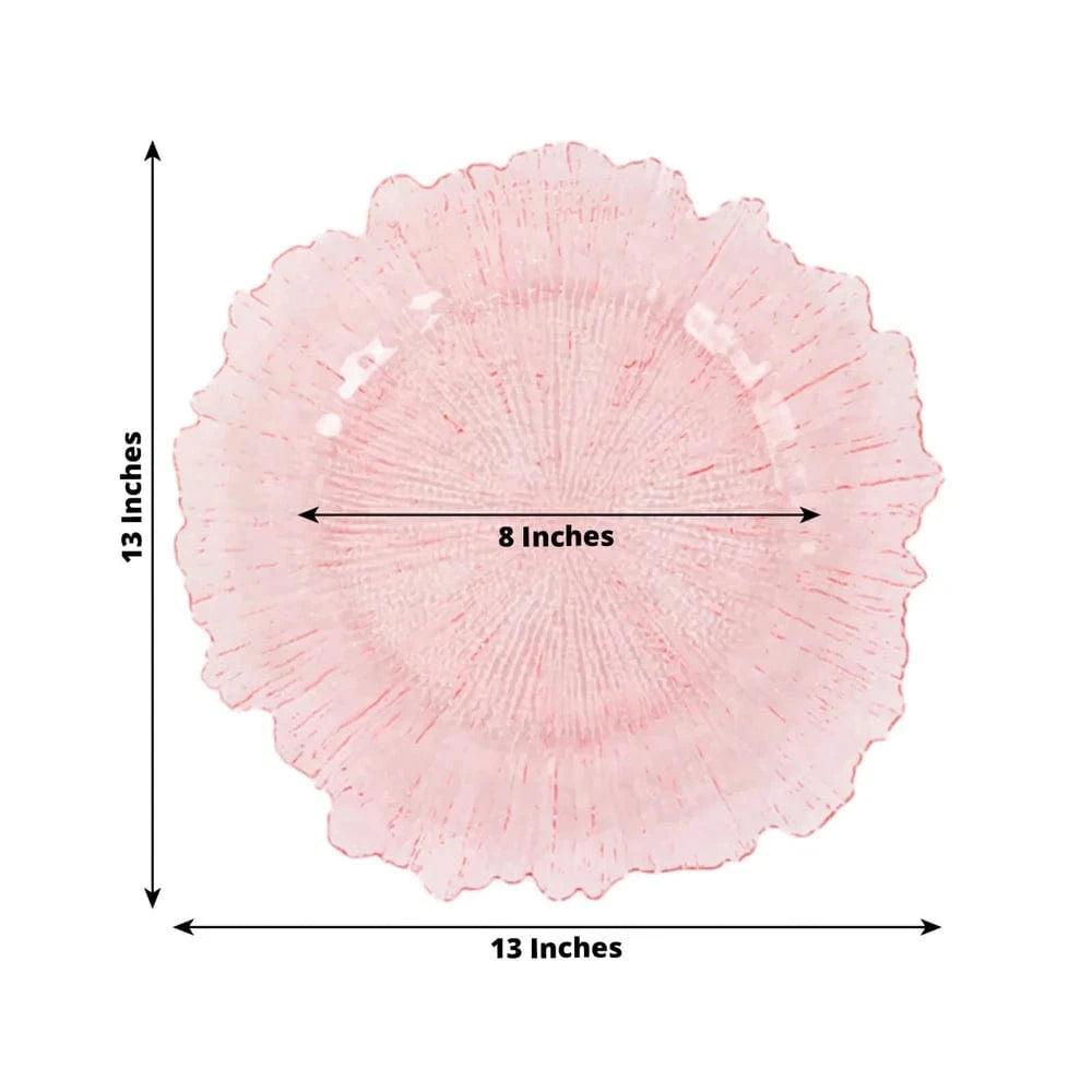 6 pcs 13 in Round Textured Acrylic Charger Plates
