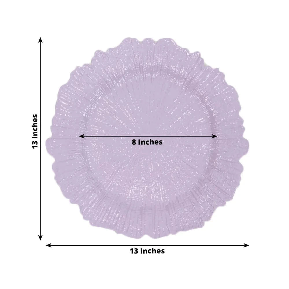 6 pcs 13 in Round Textured Acrylic Charger Plates