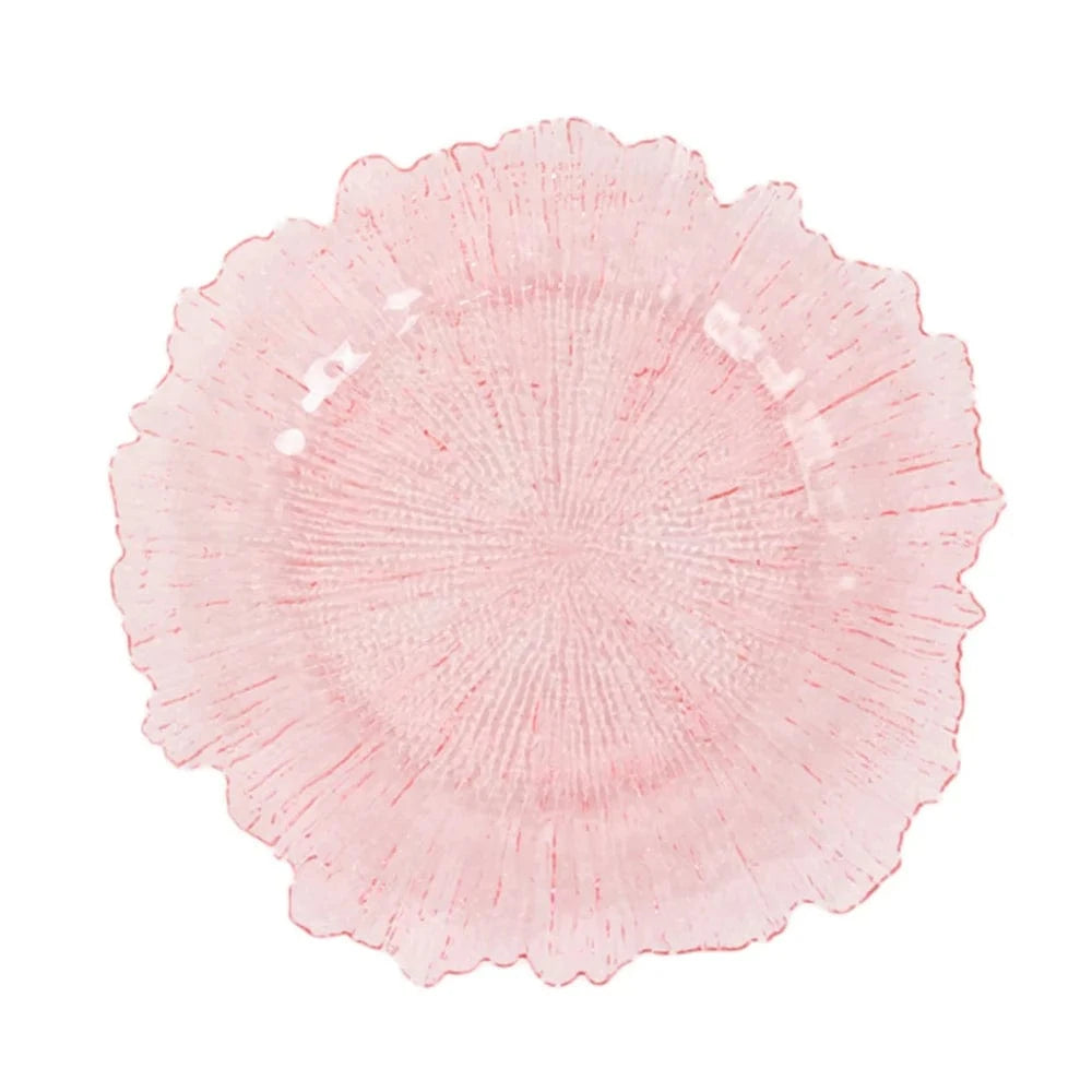 6 pcs 13 in Round Textured Acrylic Charger Plates