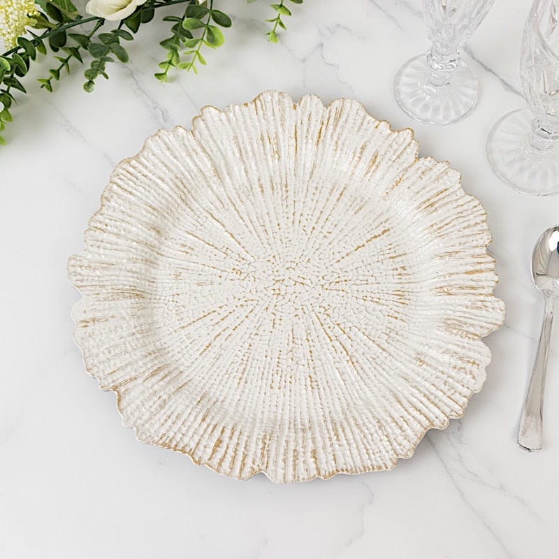 6 pcs 13 in Round Textured Acrylic Charger Plates