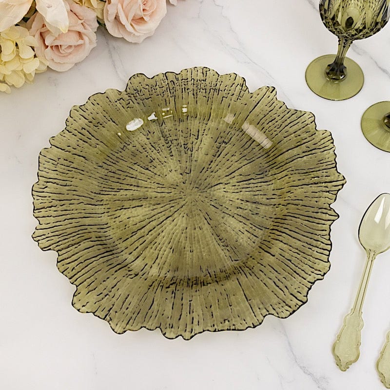 6 pcs 13 in Round Textured Acrylic Charger Plates