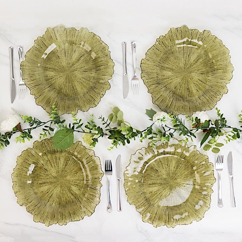 6 pcs 13 in Round Textured Acrylic Charger Plates