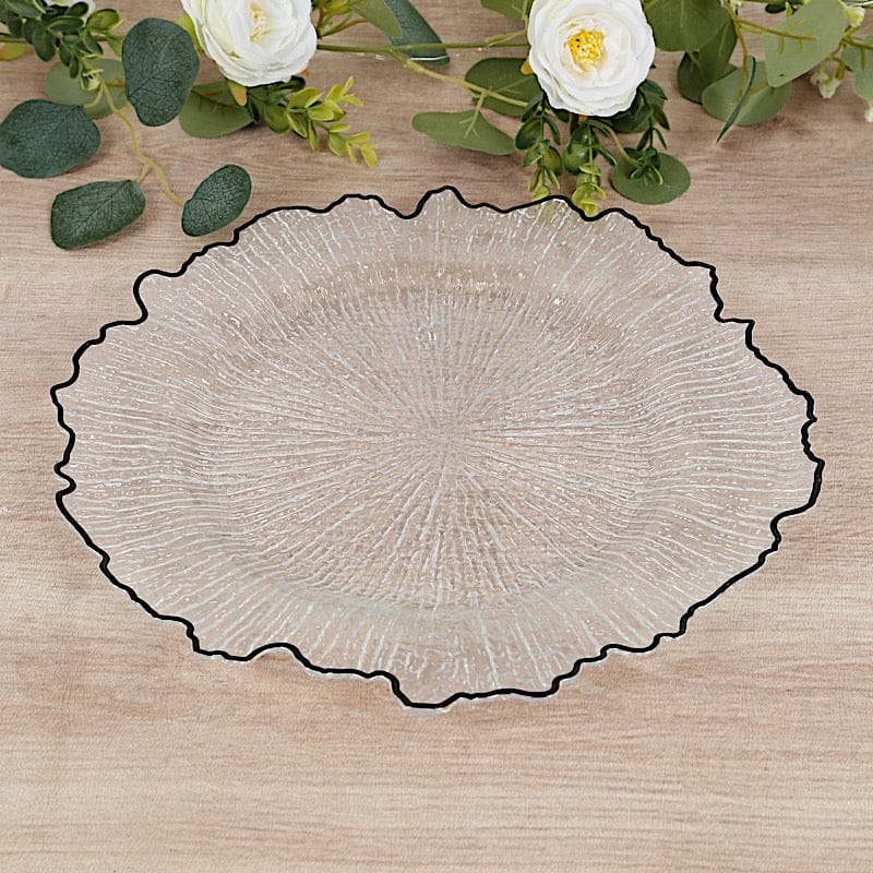 6 pcs 13 in Round Textured Acrylic Charger Plates