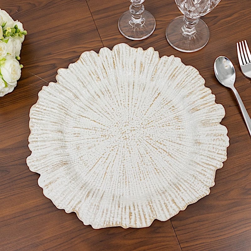 6 pcs 13 in Round Textured Acrylic Charger Plates