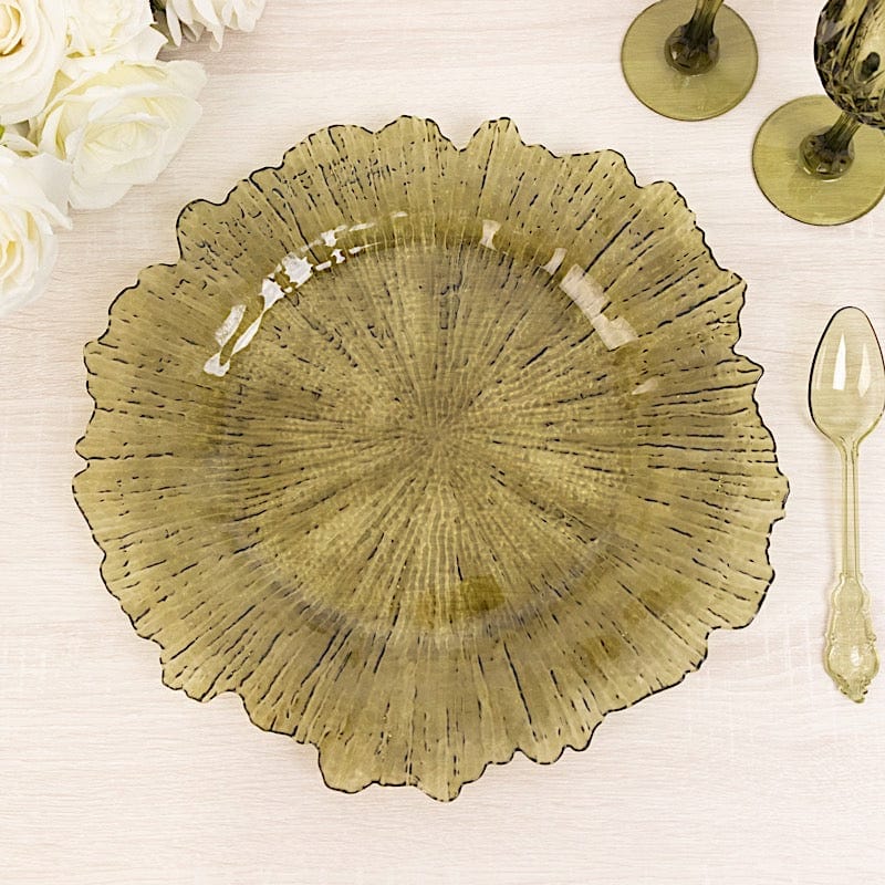 6 pcs 13 in Round Textured Acrylic Charger Plates