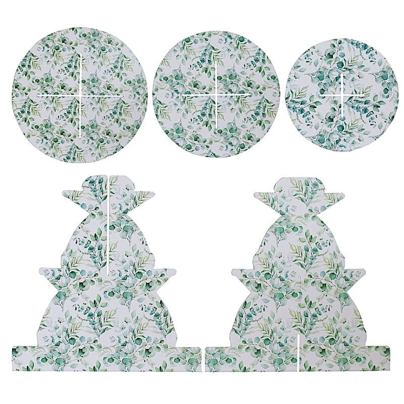 11 in Round 3-Tier Cardboard Cupcake Stand with Floral Print