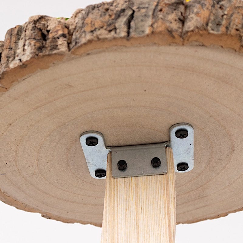 17 in Natural 3 Tier Rustic Wood Slice Cupcake Stand in Tree Branch Style