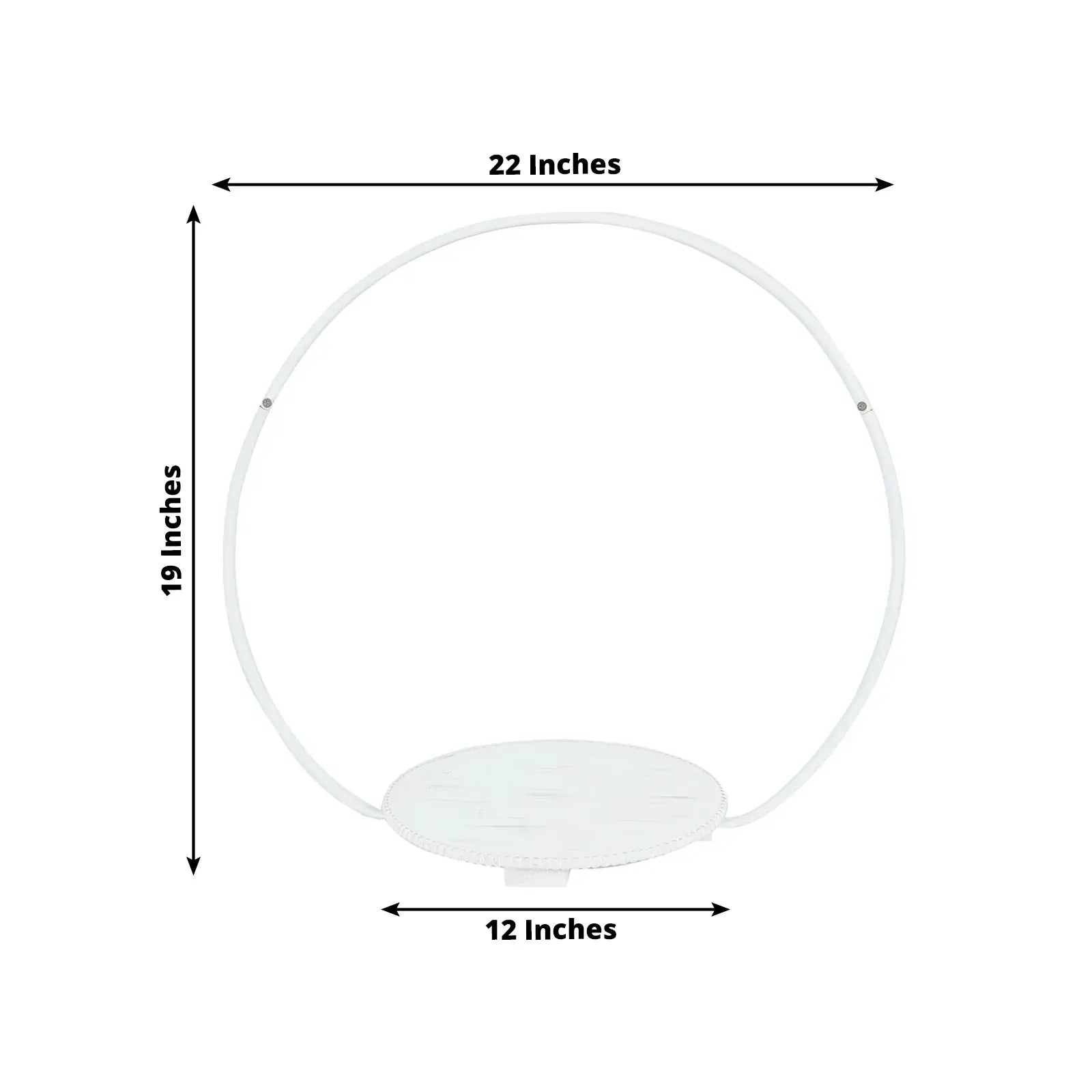 22 in Whitewash Round Metal Hoop Cake Stand with Beaded Wooden Base