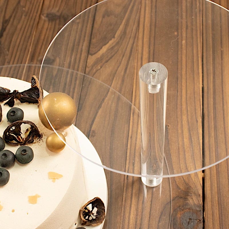 23 in Clear 3 Tier Spiral Round Plastic Cupcake Pedestal Dessert Display Stand