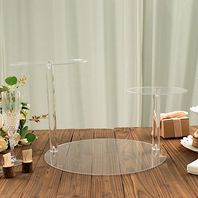 23 in Clear 3 Tier Spiral Round Plastic Cupcake Pedestal Dessert Display Stand
