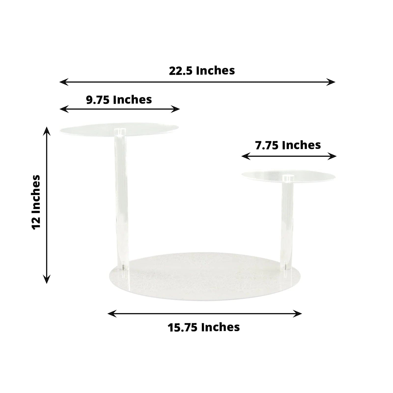 23 in Clear 3 Tier Spiral Round Plastic Cupcake Pedestal Dessert Display Stand