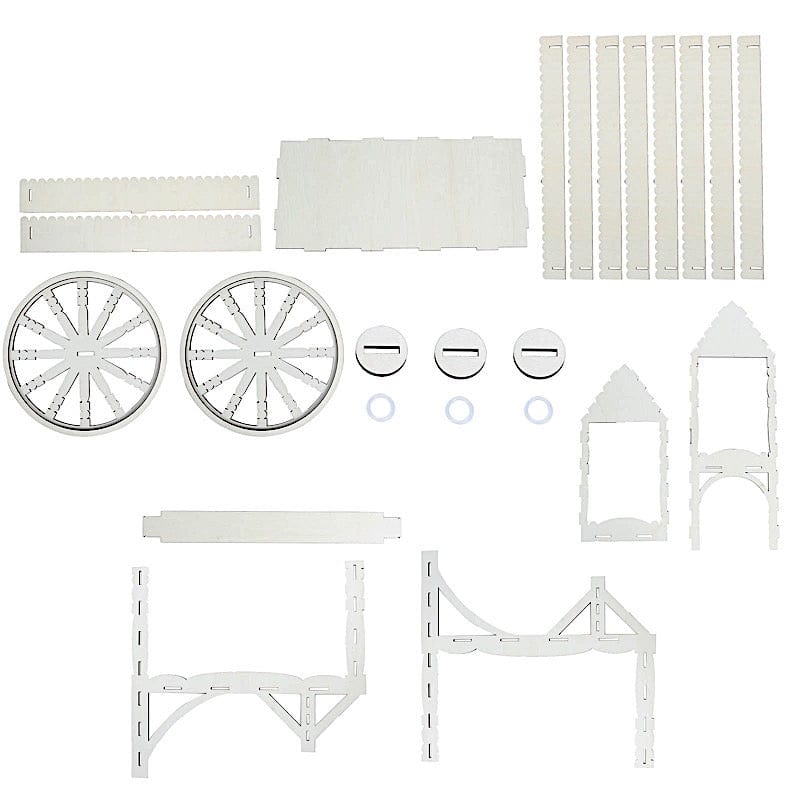 25 in Natural Laser Cut Mini Candy Cart Wooden Cupcake Dessert Stand