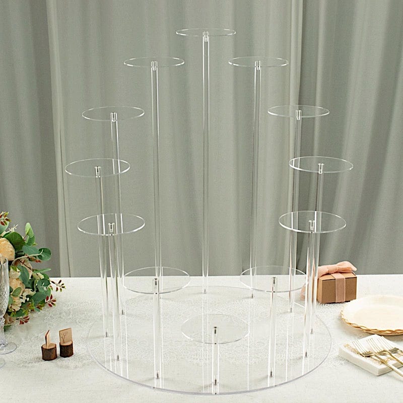 29 in Clear 12 Arm Tiered Round Acrylic Cupcake Holder Dessert Display Stand