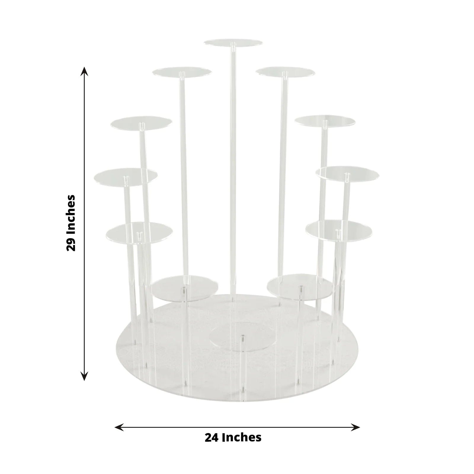 29 in Clear 12 Arm Tiered Round Acrylic Cupcake Holder Dessert Display Stand