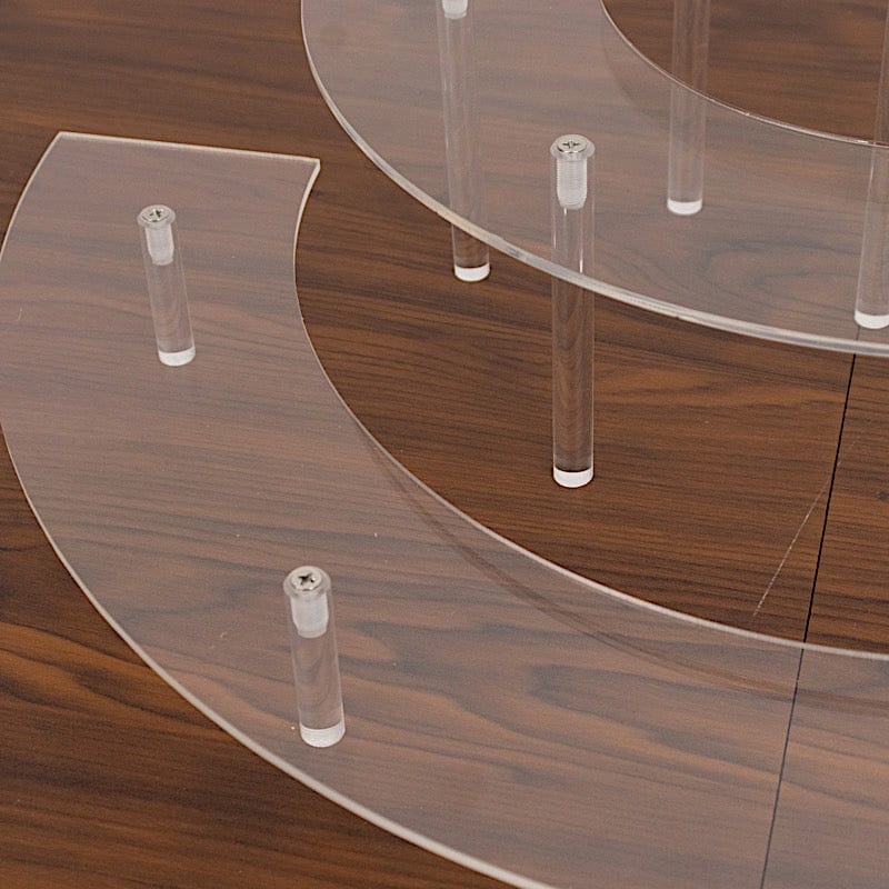 3-Tier Clear Half-Moon Acrylic Dessert Display Pedestal Stand