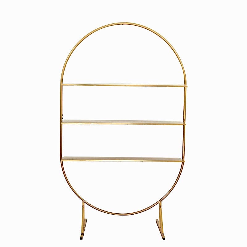 3-Tier Gold 6.5 ft Metal Arch Cupcake Dessert Display Stand