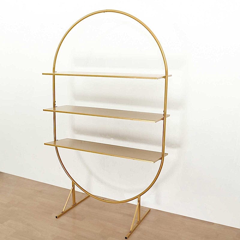 3-Tier Gold 6.5 ft Metal Arch Cupcake Dessert Display Stand