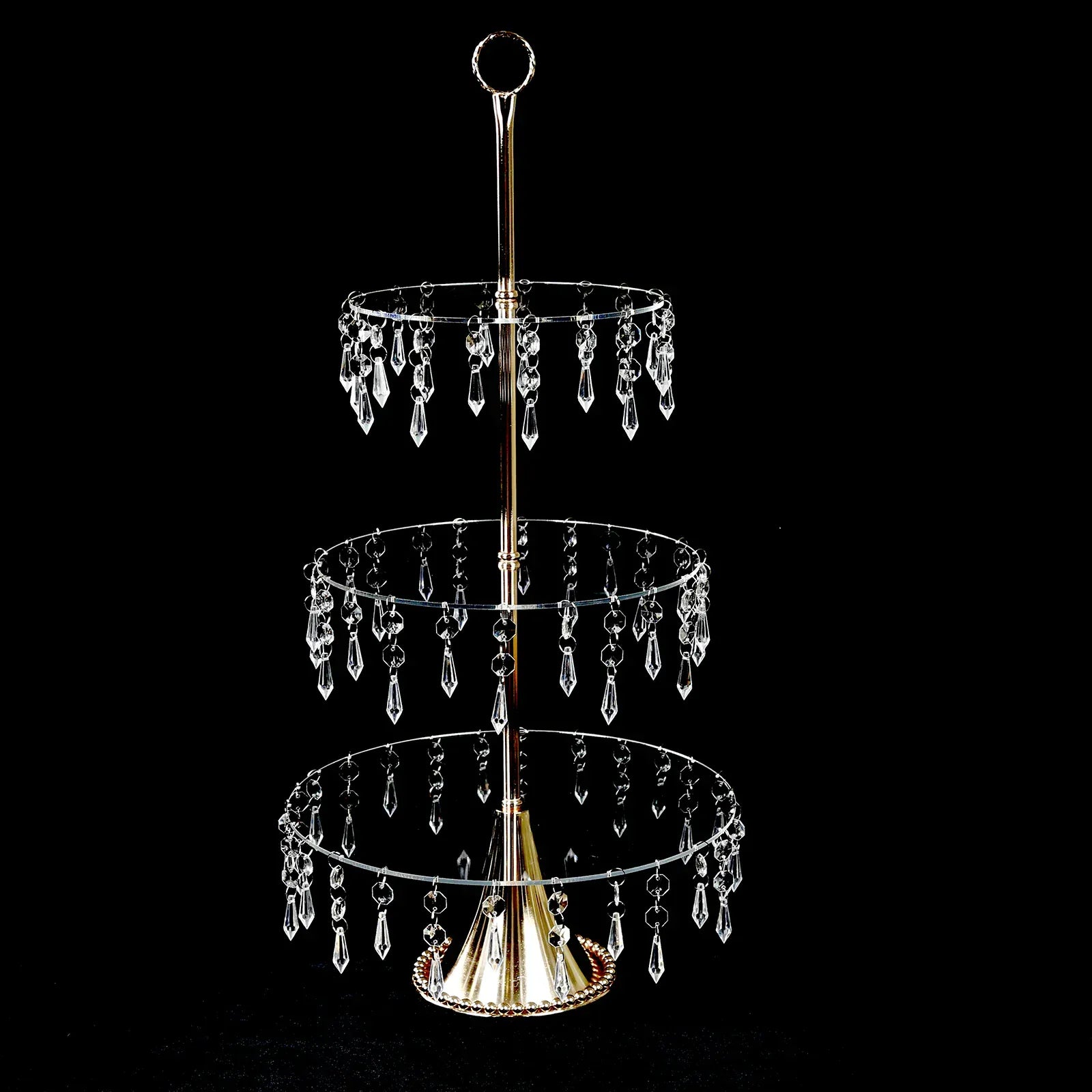 3-Tier Gold and Clear  Cupcake Stand with Crystals