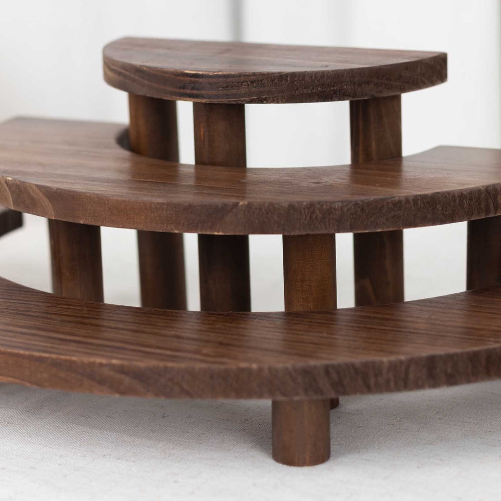 3-Tier Beaded Rim Wooden Cake Stands Whitewash by 3-Tier Beaded Rim Wooden Cake Stands Whitewash by