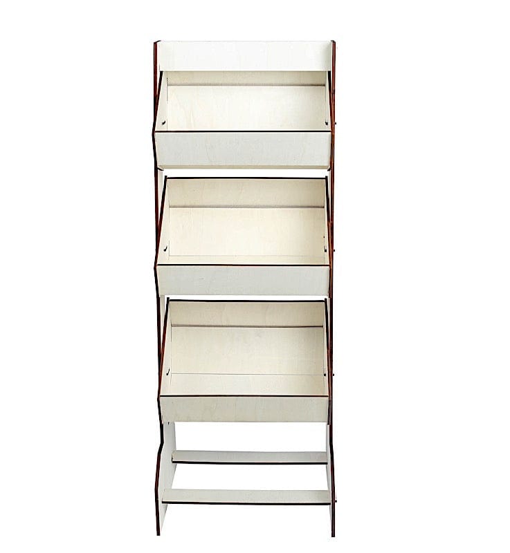 33 in Natural 3 Tier Laser Cut Wooden Cupcake Dessert Display Stand