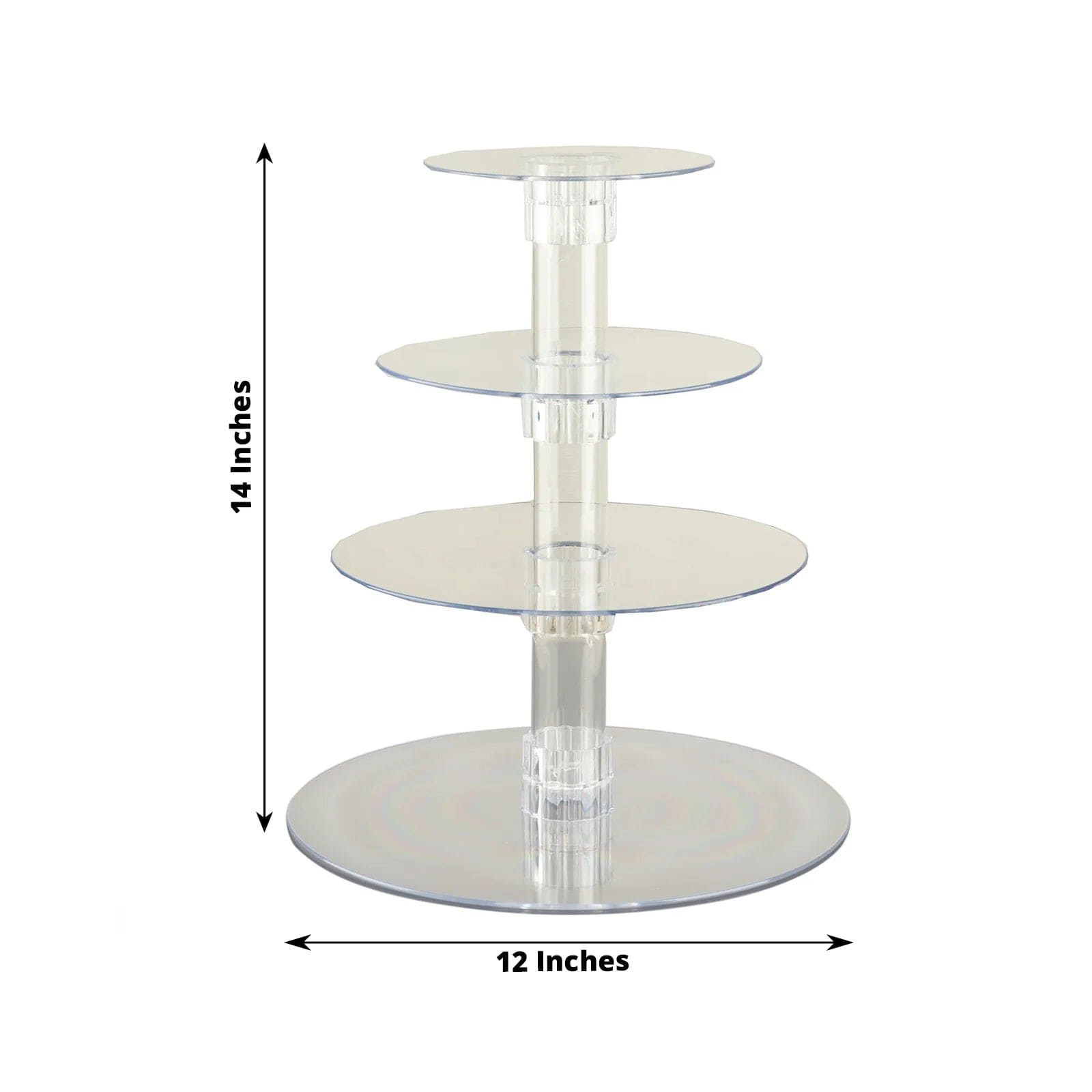 4 Tiers 14 in Clear Acrylic Cupcake Stand Set