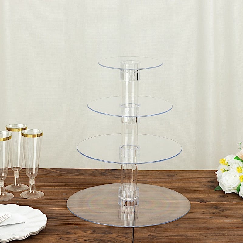 4 Tiers 14 in Clear Acrylic Cupcake Stand Set