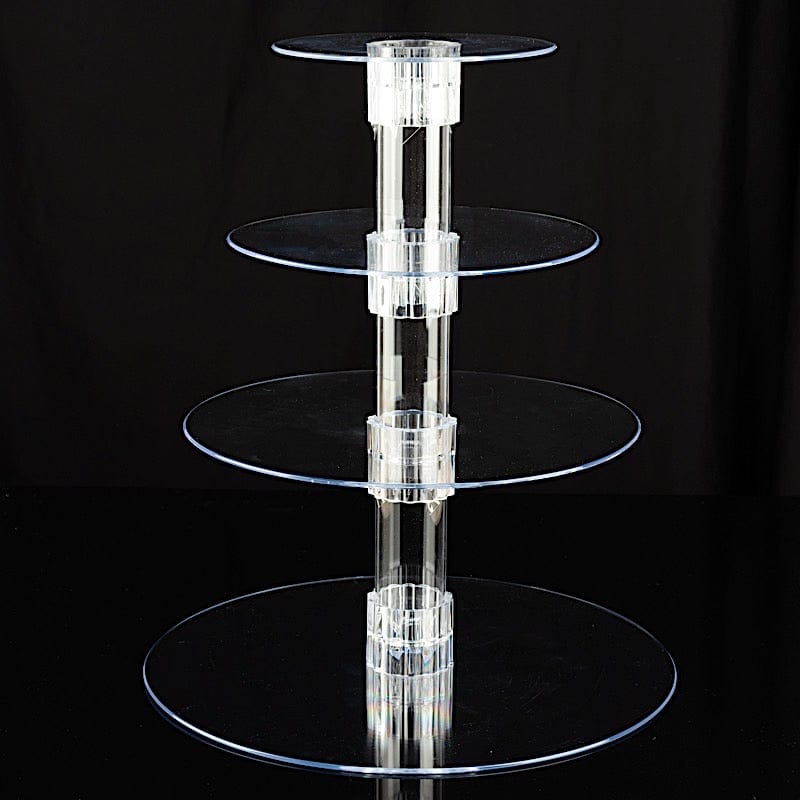 4 Tiers 14 in Clear Acrylic Cupcake Stand Set