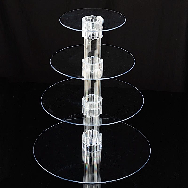 4 Tiers 14 in Clear Acrylic Cupcake Stand Set