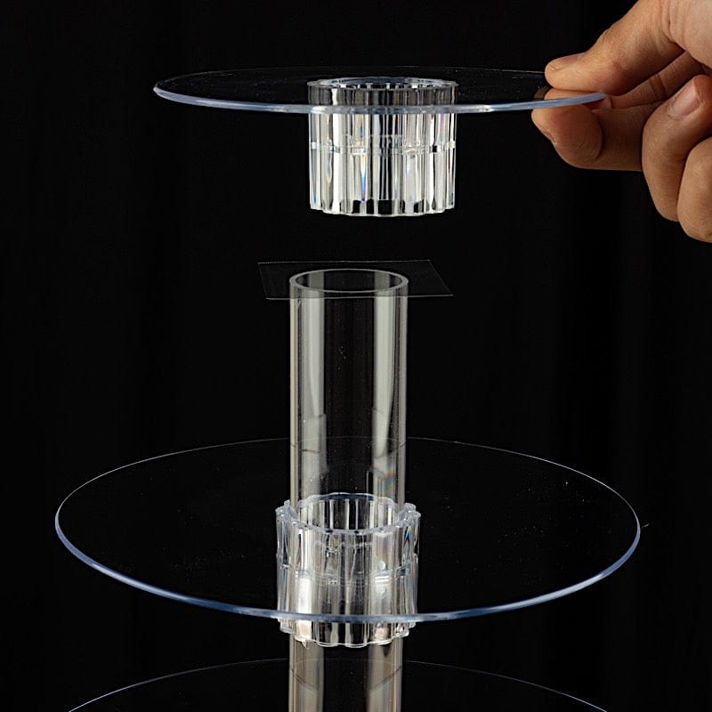 4 Tiers 14 in Clear Acrylic Cupcake Stand Set