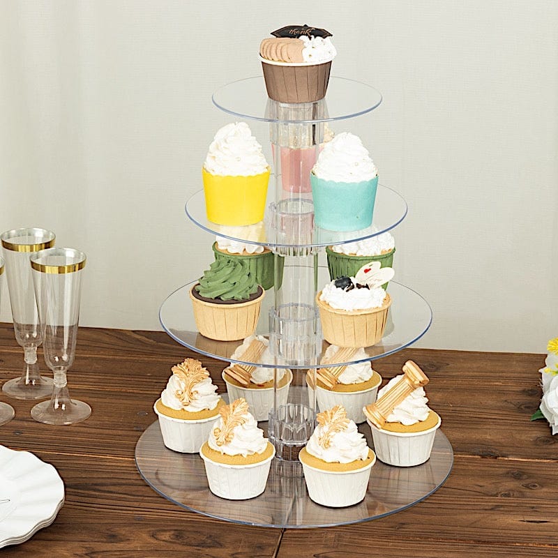 4 Tiers 14 in Clear Acrylic Cupcake Stand Set