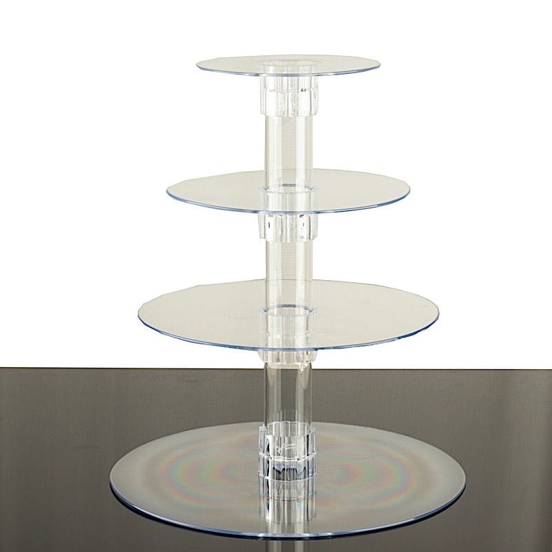 4 Tiers 14 in Clear Acrylic Cupcake Stand Set