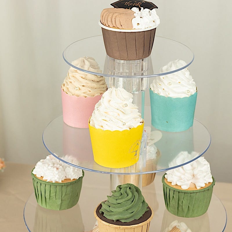 4 Tiers 14 in Clear Acrylic Cupcake Stand Set