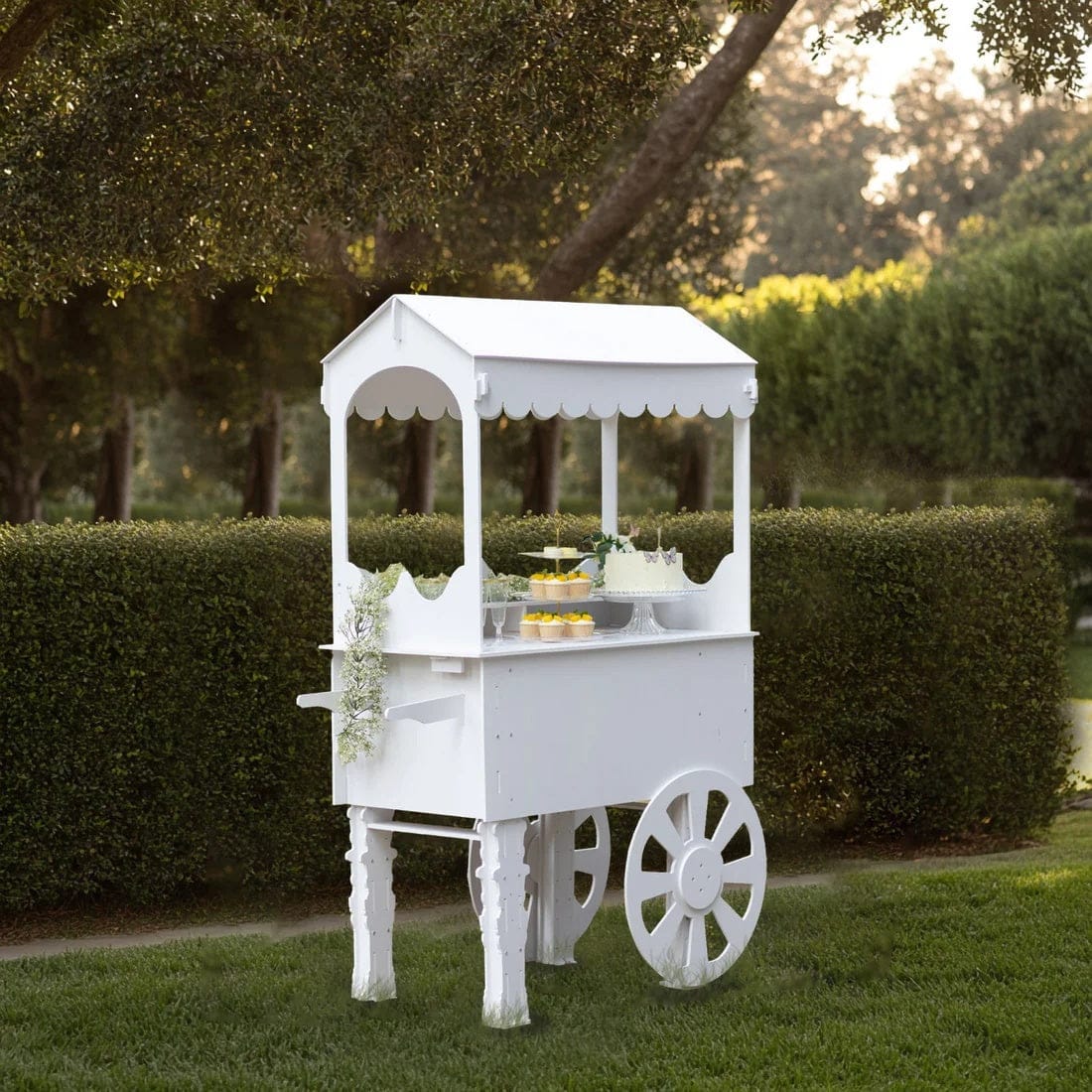 6 ft Candy Cart Mirrored Cupcake Dessert Display Stand with Wheels and Shelf