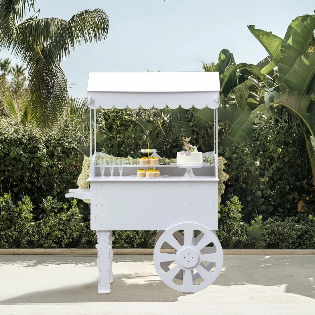 6 ft Candy Cart Mirrored Cupcake Dessert Display Stand with Wheels and Shelf