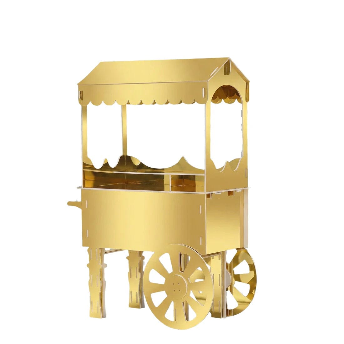 6 ft Candy Cart Mirrored Cupcake Dessert Display Stand with Wheels and Shelf