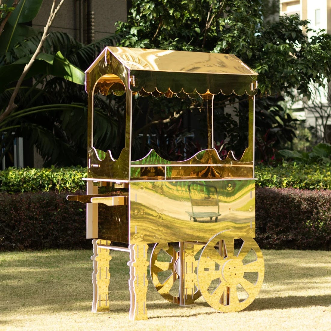 6 ft Candy Cart Mirrored Cupcake Dessert Display Stand with Wheels and Shelf