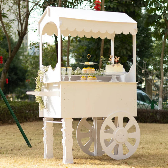 6 ft Candy Cart Mirrored Cupcake Dessert Display Stand with Wheels and Shelf