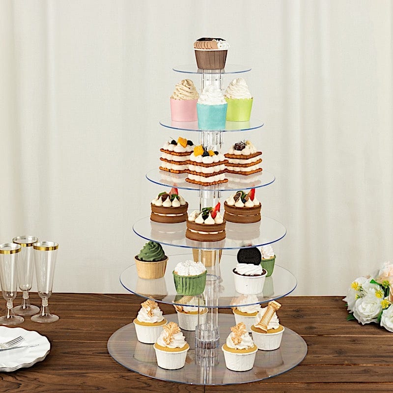 6 Tiers 22 in Clear Acrylic Cupcake Stand Set