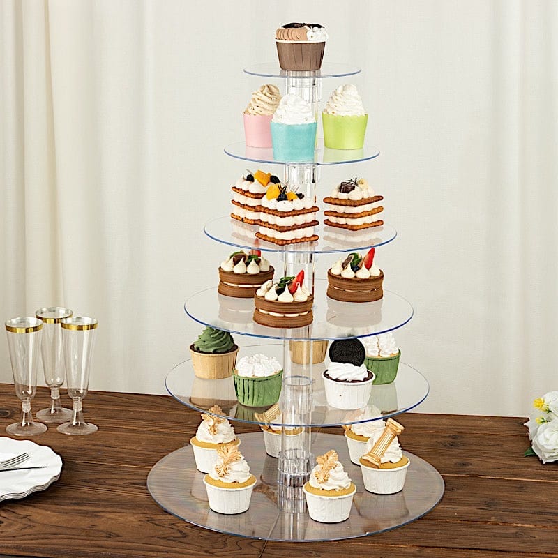 6 Tiers 22 in Clear Acrylic Cupcake Stand Set